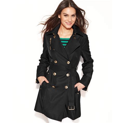 michael kors belted trench coat for women|Michael Kors trench coat black.